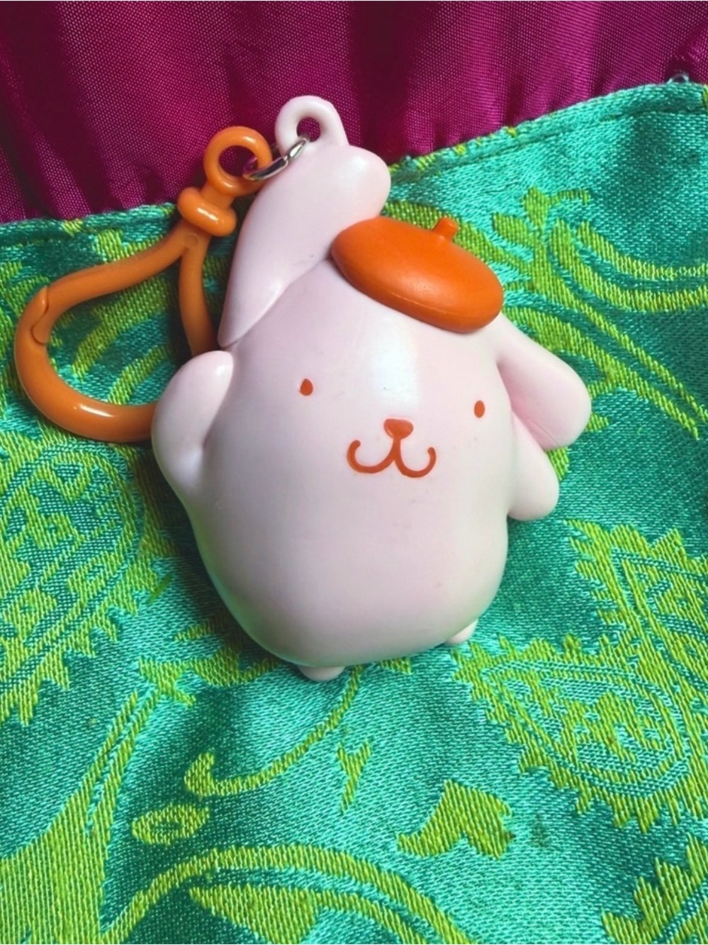 Pompompurin Hello Kitty & Friends Pink Orange Bag Clip Keychain